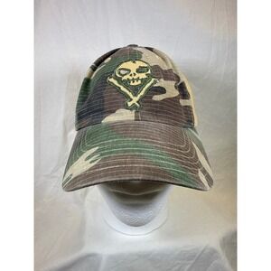 JR Nation Dale Earnhardt Jr Camo Ripstop Skull Crossbones Adjustable Hat Tan